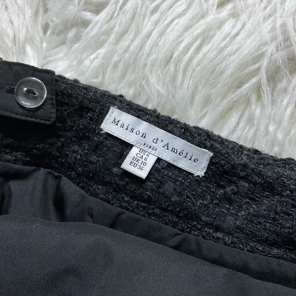 Maison D'Amelie black tweed mini skirt - Picture 2 of 4
